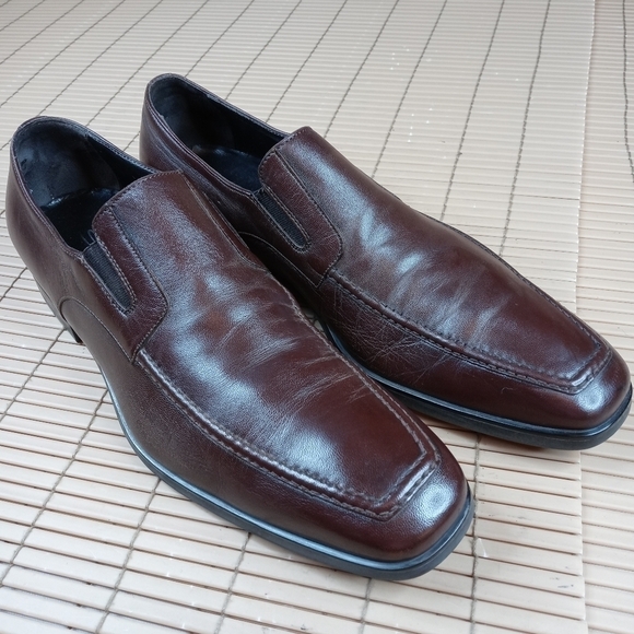 SANTONI Mens Dress Shoes Soft Brown Leather Casual Italian Slip On Loafer Sz 11D main image 5